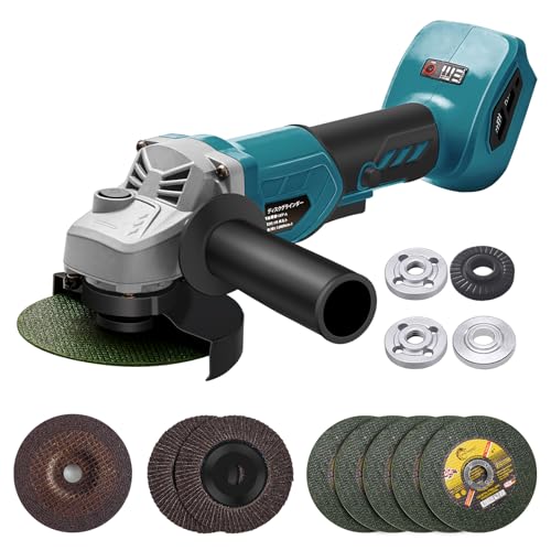 XIKAYADA グラインダー 充電式 100mm マキタ18V互換可 3段変速 砥石8枚付き...