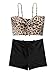 Lilosy High Waisted Tummy Control Drawstring Bikini Set String Swimsuit Cami Top and Tie Side Shorts 2 Piece Women Bathing Suit Leopard Medium