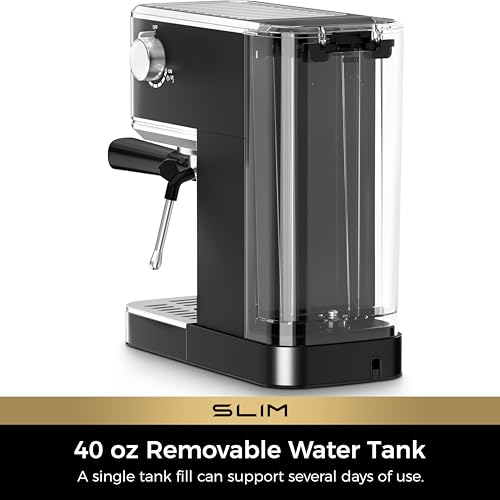 CHULUX Slim Espresso Machine with Milk Frother for Home Cappuccino, Black - image 7
