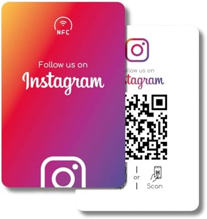 Instagram NFC Card | Along with QR Code | Boost Instagram with Tap or Scan | Pre-Configured PVC Card | With Dashbboard