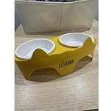 LEIOOQUN Petfit Double Ceramic Pet Bowl, Yellow