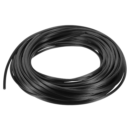 sourcing map TPE Screen Spline, 0.16"x65.6ft Round Window Screen Repair Retainer Spline for Door Window Screens Replacement (20 Meter, Black)