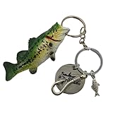 XWLB Cool Fishing Keychain for Men, Unique Gifts for Anglers - Bass Fish Design Birthday Christmas Surprise for Fisherman Dad Boyfriend