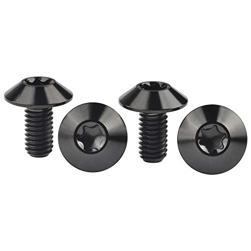 Titanium M4 M5 M6 Button Torx Head Bolt Screw (Black, M6x12mm)