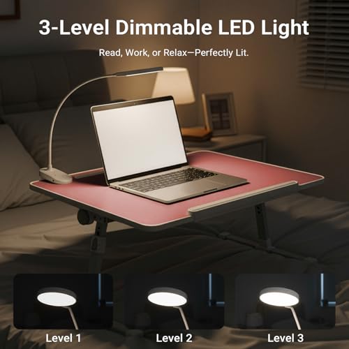 Image of iXTRA Adjustable Laptop Lap Desk with Cooling Fan USB Light for Adults