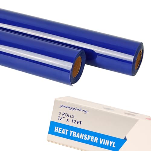 guangyintong Blue Heat Transfer Vinyl HTV Rolls, 2 Rolls