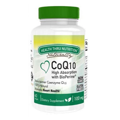 Health Thru Nutrition Coq-10 (W/Bioperine) 100Mg (Non-GMO) X 60 Softgels, 200 g