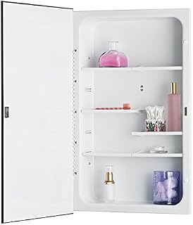 Jensen 835P24WHDX Polished Edge Mirror Medicine Cabinet, 16" x 26"