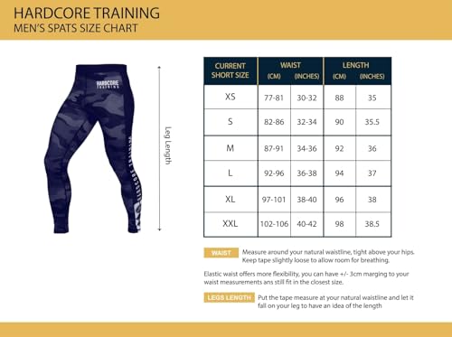 Hardcore Training Calças de compressão masculinas leggings de treino camada base boxe corrida Muay T