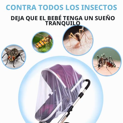 Miniatura 5 de Leadstar Mosquitera Red Antiinsectos Universal Para Capazo Cochecito, Cuna Y Ganchos Carrito Bebé, Blanco