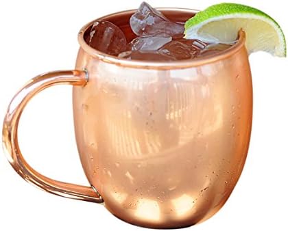 Copper Barrel Mug for Moscow Mules - 16 oz - 100% Pure Copper Mug by Alchemade - Includes FREE E-Recipe book