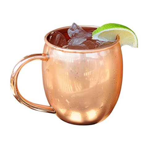Alchemade Copper Barrel Mug for Moscow Mules - 470 ML - 100% Pure Copper Cover
