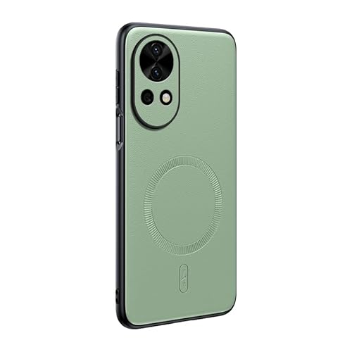 linsuyu Case Compatible with Huawei nova 12, Compatible with Huawei nova 12 PU Leather Grain Magnetic snap Phone case-Green