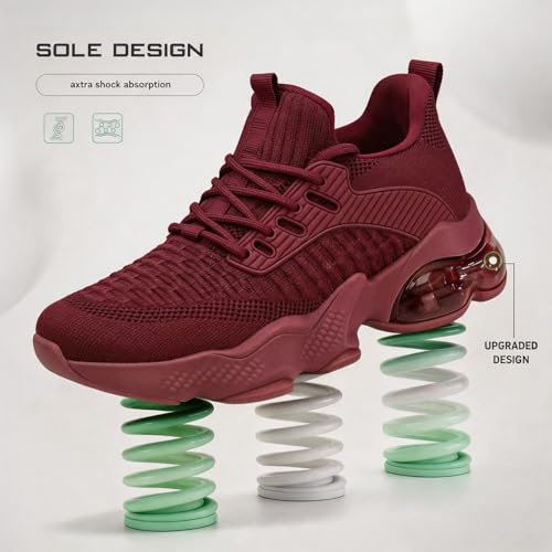 Image of Womens Slip On Walking Shoes Air Running Casual Fashion Tennis Sneakers Comfortable Non Slip Work Athletic Trainers