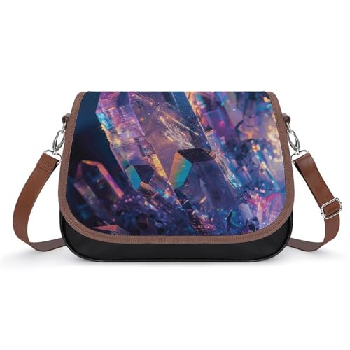 Sac à bandoulière en cuir irisé cristal d'une finition haut de gamme pour femme