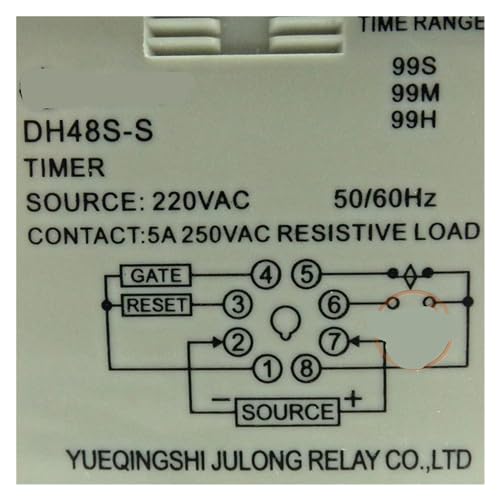 Relé de tiempo DH48S-S 220V con pantalla digital cíclica y base incluida 3