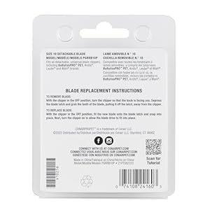 CONAIRPROPET Dog Clippers for Grooming Replacement Blade, Size 10, Fits Most Detachable Grooming Clippers