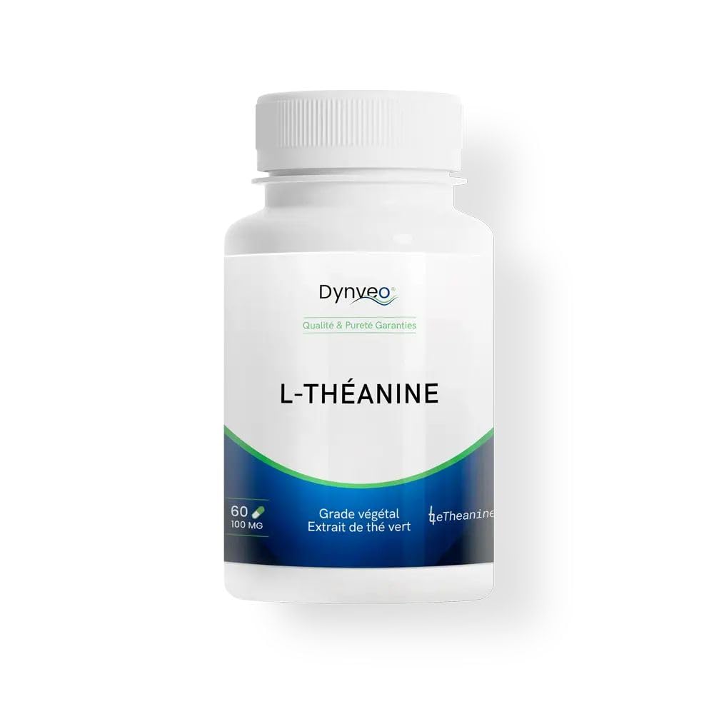 L-Théanine Végétale Be Theanine® - Relaxation, Clarté Mentale & Sommeil - Extrait thé vert 100mg - 40% min. L-théanine - 100% Origine Végétale - Biodisponibilité 60% - 60 Gélules (1 à 2 mois) - Dynveo