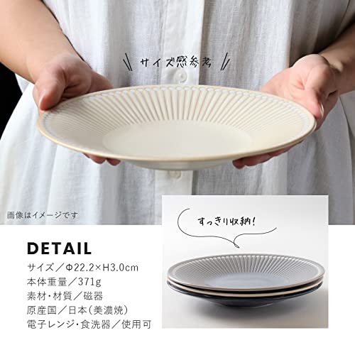 Plato liviano gris de porcelana Mino ware juego de 2 miniatura 5