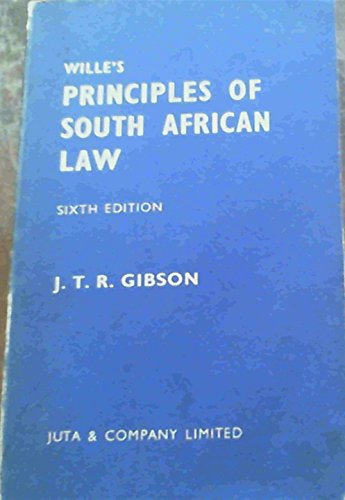 Wille's principles of South African law.
