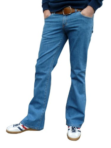 Mens Blue Bootcut Flared Jeans 30 32 34 36 (36 Waist 34 Leg)2