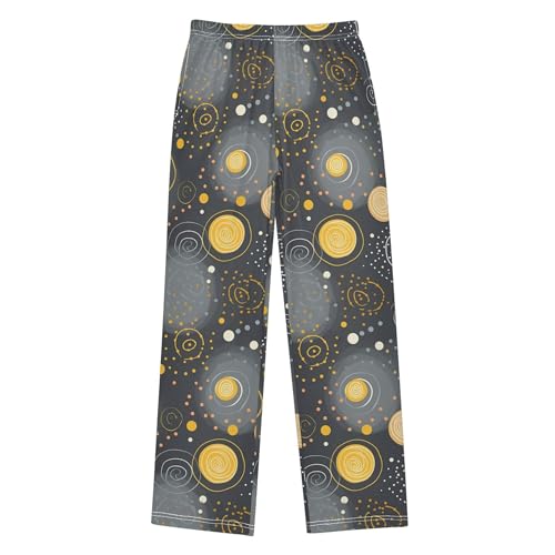 Boho Bohemia Long Pajama Pants Elastic Waist PJ Bottoms with Pockets S A1110432