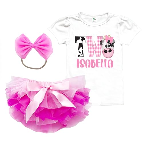 Cow Birthday Dress Farm Animal Birthday outfit 1st Birthday Outfit Toddler Farm Animal Shirt Tutu Tulle Skirt and Baby Headbands Cow Moo Moo Farm Onesies 1st 2nd 3rd 4th Birthday3