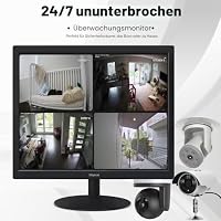 SKitphrati 19 Zoll Monitor HD 1280 X 1024 Bildschirm mit VGA, HDMI, 5:4 Seitenverhältnis, 75 Hz, VESA montierbar, TN Panel Monitor für PC, Computer, Laptop, Raspberry Pi, Schwarz – Ansicht 2