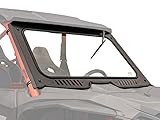 SuperATV Vented Front Glass Windshield for 2019+ Honda Talon 1000X / 1000R / 1000X-4 | Aluminum Frame | DOT Approved Laminated Safety Glass Windshield | Includes Manual Wiper
