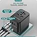 ElectroEdge Universal Travel Adapter with 2 Type C and 2 USB ports, All-in-1 Worldwide Travel Adapter | European to UK plug adaptor | International Travel Plug adapter for US/EU/AUS/UK