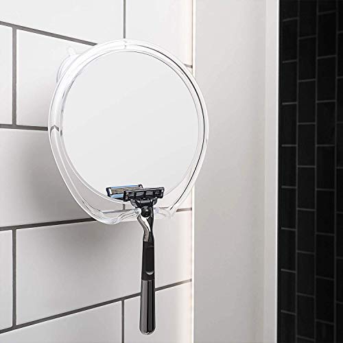 Luxo Shower Mirror, Shaving Mirror With A Razor Holder For Shower And Powerful Suction Cup - Shatterproof Shower Mirror Fogless For Shaving, Fogless Mirror For Shower And Tweezers (Clear) #TOP6
