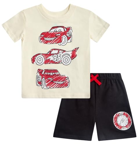 Image of Disney Baby Boys Short Sets - 2 Piece Mickey Mouse Lightning McQueen Toy Story Short Sleeve T-Shirt and Shorts (12M-24M)