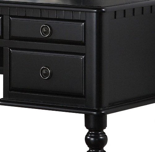 Bobkona F4072 St. Croix Collection Vanity Set with Stool, Black