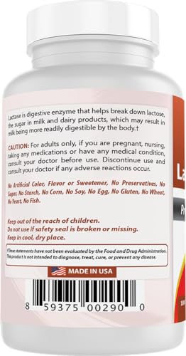 Best Naturals 859375002900 Fast Acting Lactase Enzyme Tablet thumb #6