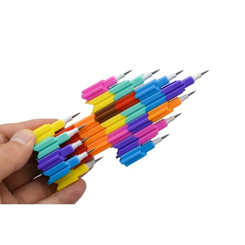24 lápices apilables de grafito en colores variados miniatura 5