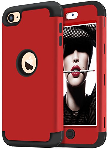 iPod Touch 5 Case,iPod Touch 6 Case,KZONO Heavy Duty High Impact Armor Case Cover Protective Case for Apple iPod touch 5 6th Generation (Red+Black)