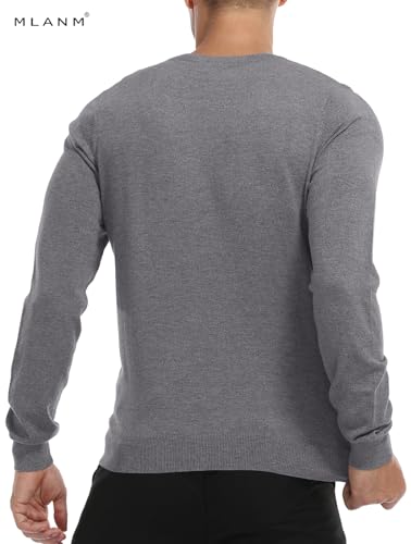 MLANM Men's Crew Neck Sweater Slim Fit Lightweight Sweatshirts Knitted Pullover Sweater for Casual4