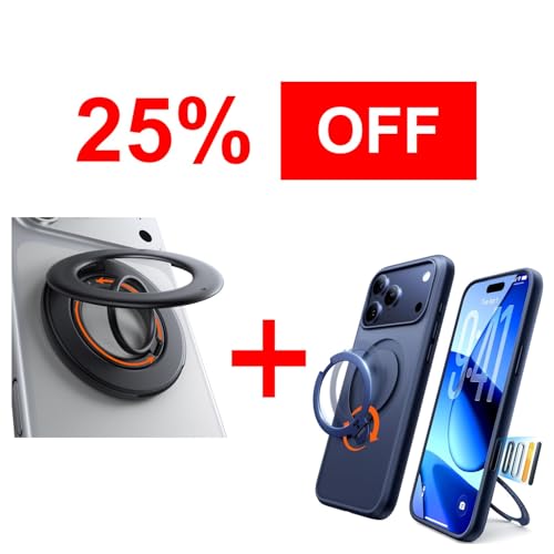 TORRAS Magnetic Stand Case & Magnetic Phone Grip Ring Holder Kickstand