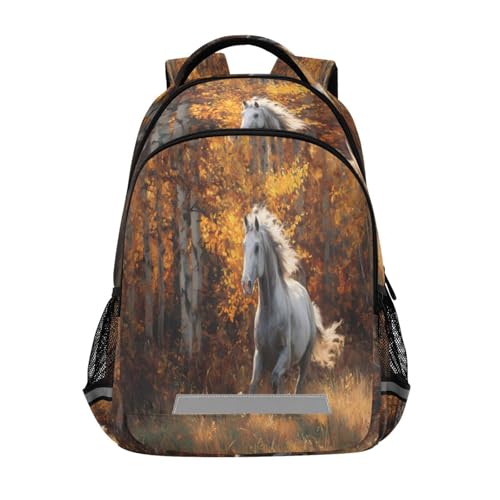 School Backpack Running Horse Lightweight Waterproof Travel Laptop Backpack Kids School Bags for Boys Girls Teens 11.6 X 4.9 X 16.7inch