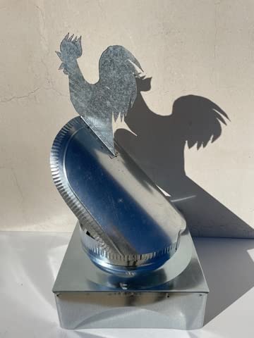FUMAIOLO COMIGNOLO GIREVOLE GALLO CON GALLETTO ZINCATO PER CANNA FUMARIA (37x37cm)