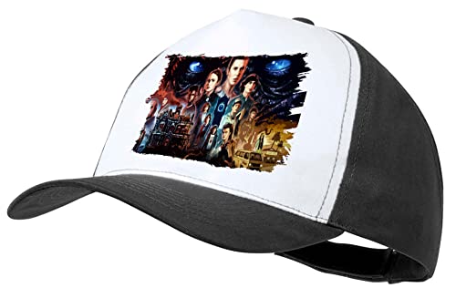 MERCHANDMANIA Gorra Negra Raras Cosas Mundo reves Miedo Terror accion Color Cap.