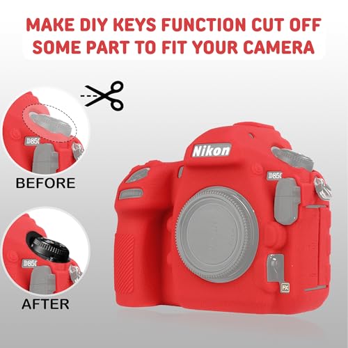 Funda de silicona para cámara Nikon D850 roja miniatura 6