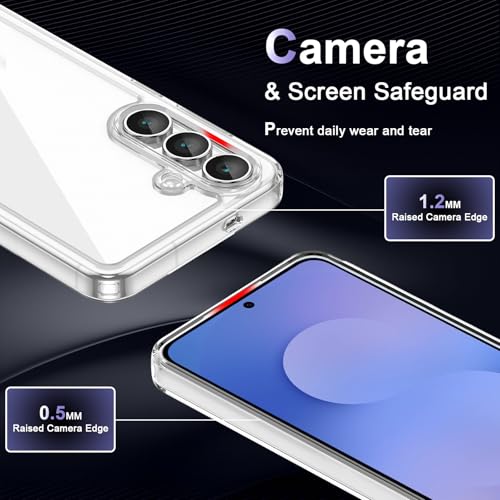 Image of Case for Samsung Galaxy S25 FE 5G, Military Grade Drop Protection Clear Phone Case, Yellowing Resistant, Anti-Scratch Hard PC Back, Shockproof Hard Ultra-Thin Protective Cover, Transparent