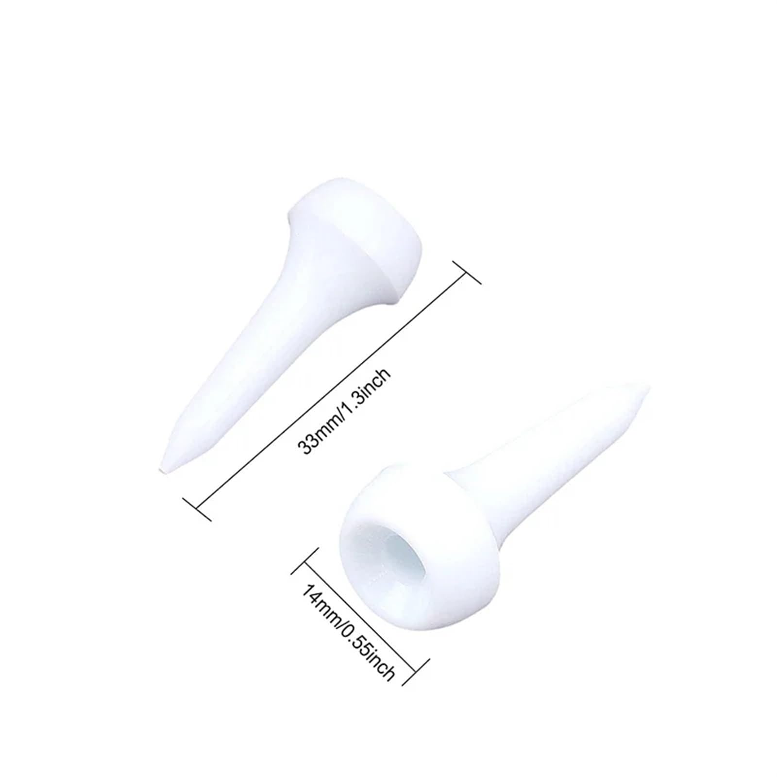 Golf Tee 100Pcs 35MM Beständig Unzerbrechlich Golf-Tee Groß Kunststoff Golf Pegs Outdoor Training Golf Nägel Weiß FüR Einen Idealen Abschlag