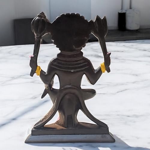 Estatua Lord Shani Dev 6.25 pulg 600 g piedra jabón miniatura 5
