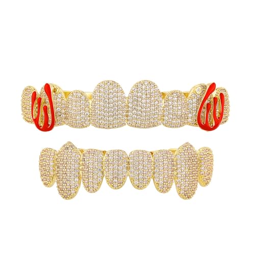 Grillz ocho dientes esmalte color como regalo de joyería hip-hop