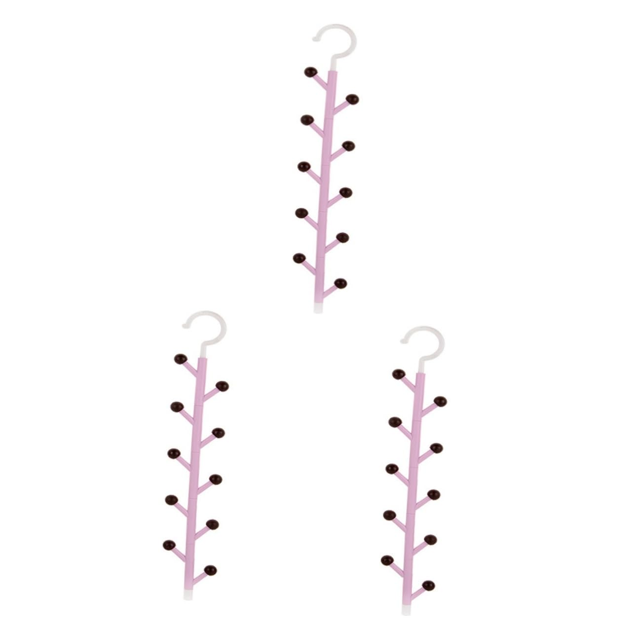 Zerodeko 3piezas Organizador De Corbatas y Bufandas Ganchos Rotativos para Armarios Soporte Multifuncional para Cinturones y Sombreros Púrpura