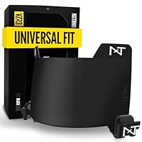 Nxtrnd VZR3 Gebogenes Fußballvisier, Professionelles Fußballhelmvisier, inklusive Visierclips, Aufkleberpaket und Reinigungstuch (Schwarz)