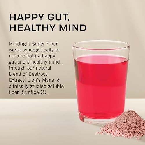 mindright Nootropic Super Fiber - Advanced Gut Support - with Prebiotic Fiber, Beet Root Extract, Lion’s Mane to Supports Daily Active Lifestyle - Great Tasting Mixed Berry - 1 Count - 30 Day Supply - Image 6