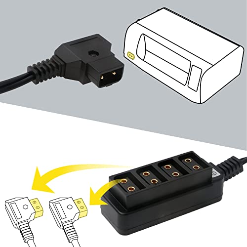 Cable Splitter D-tap macho a 4 hembras de 70cm para alimentar cámaras BMPCC ARRI y RED 2